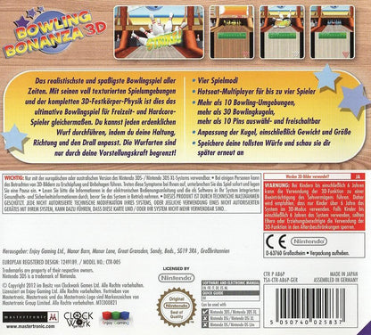 Bowling Bonanza 3D - Nintendo 3DS Rückseite