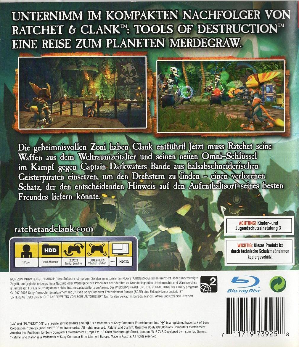 Ratchet & Clank: Quest for Booty - PlayStation 3 Rückseite