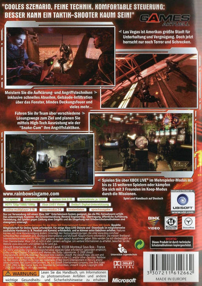 Tom Clancy's Rainbow Six: Vegas - Xbox 360 Rückseite