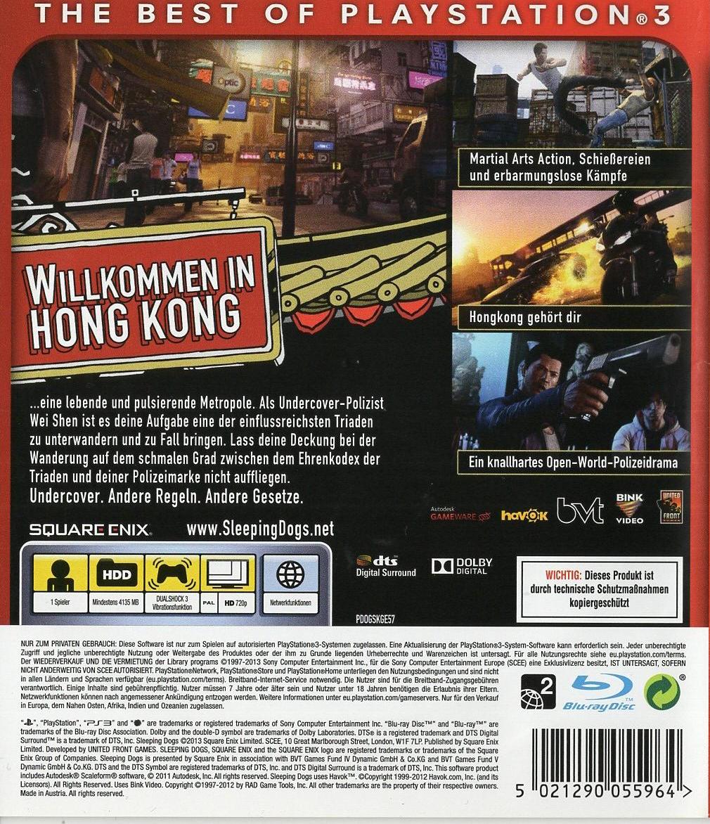 Sleeping Dogs - PlayStation 3 Rückseite