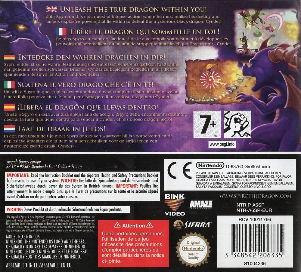 The Legend of Spyro: A New Beginning - Nintendo DS Rückseite