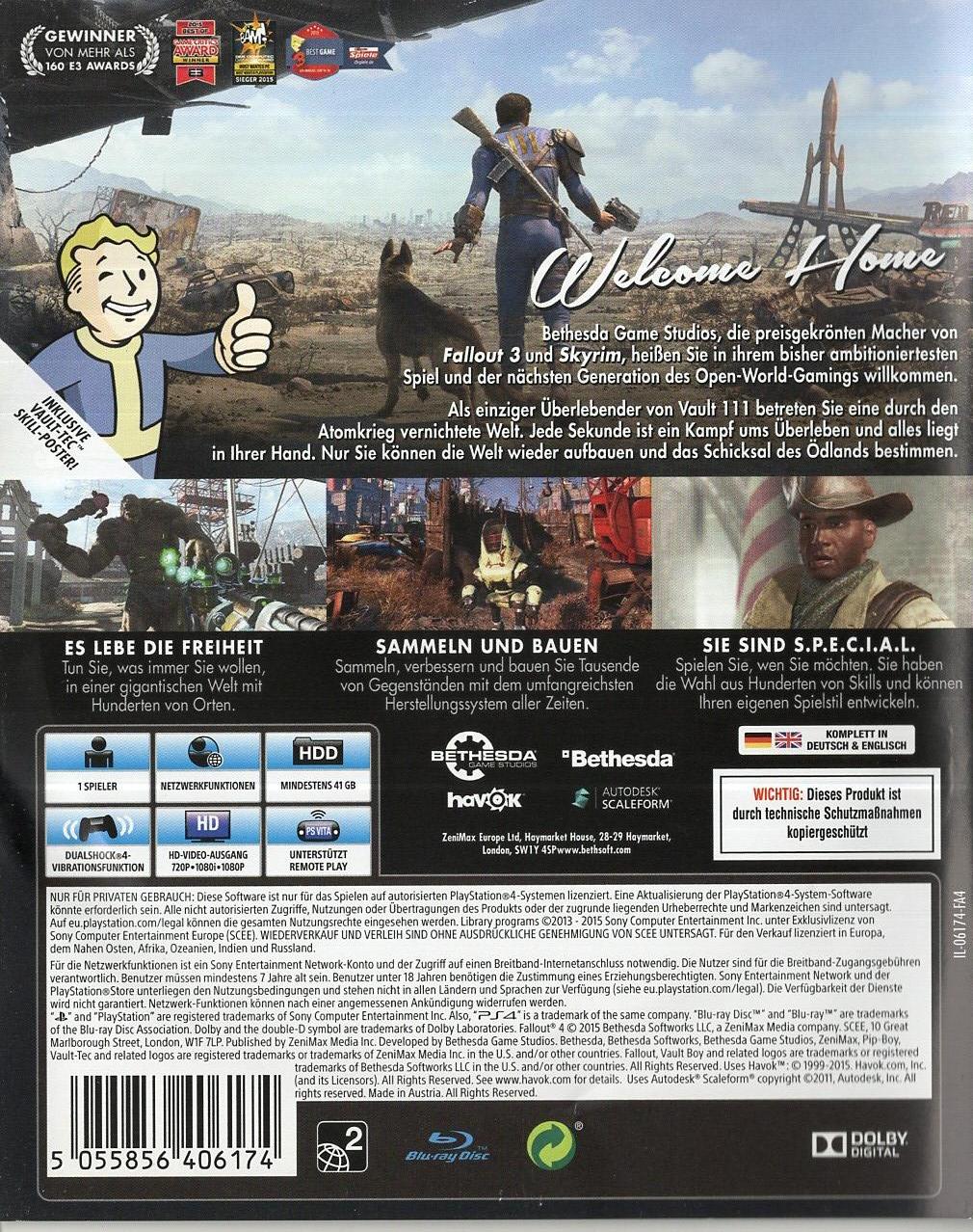 Fallout 4 - PlayStation 4 Rückseite