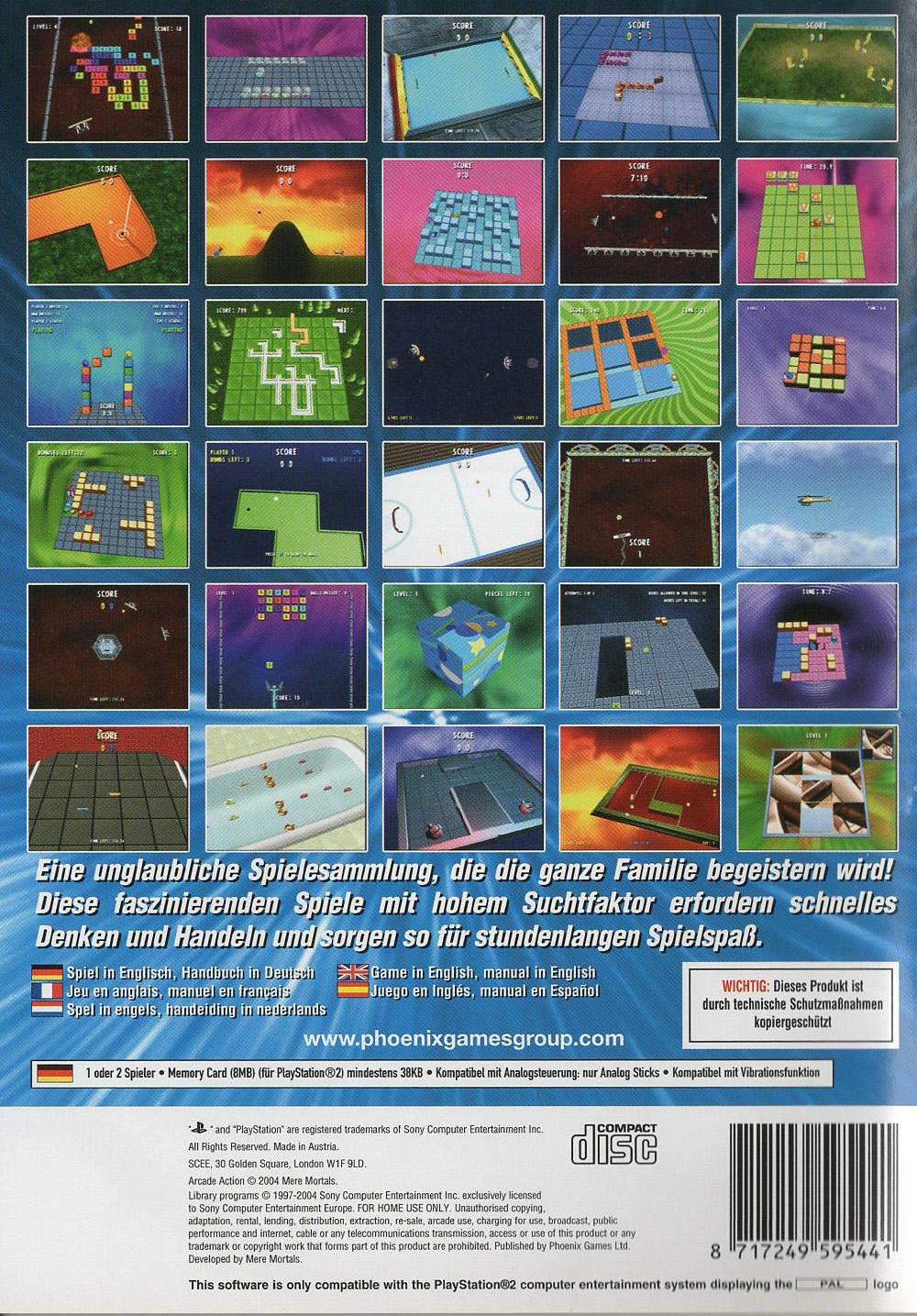 Arcade 30 Games Action - PlayStation 2 Rückseite