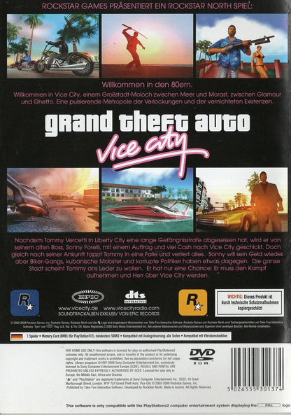 Grand Theft Auto: Vice City - PlayStation 2 Rückseite