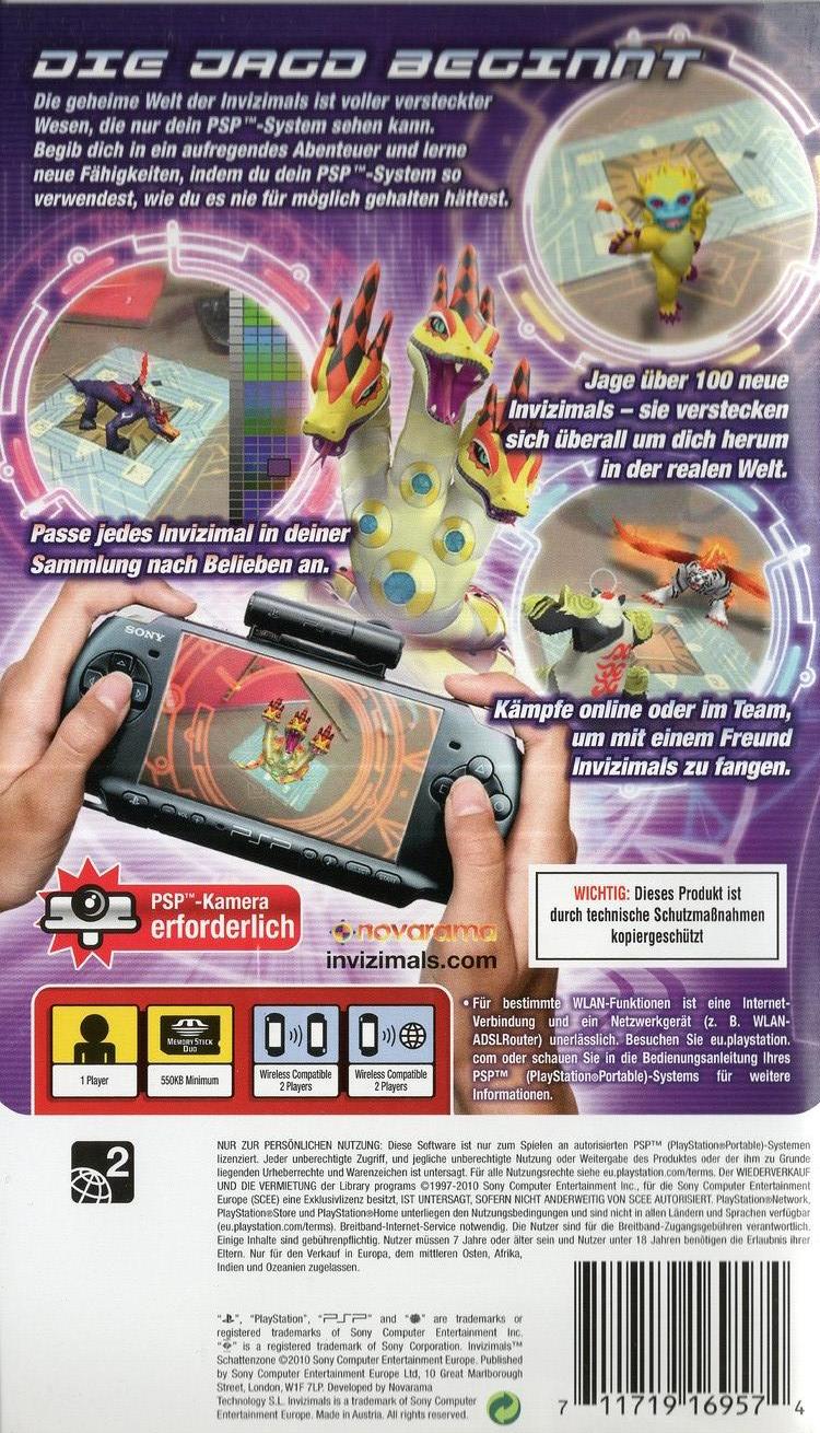 Invizimals: Schattenzone - PlayStation Portable Rückseite