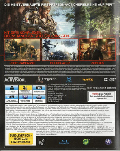 Call of Duty: Black Ops III - PlayStation 4 Rückseite