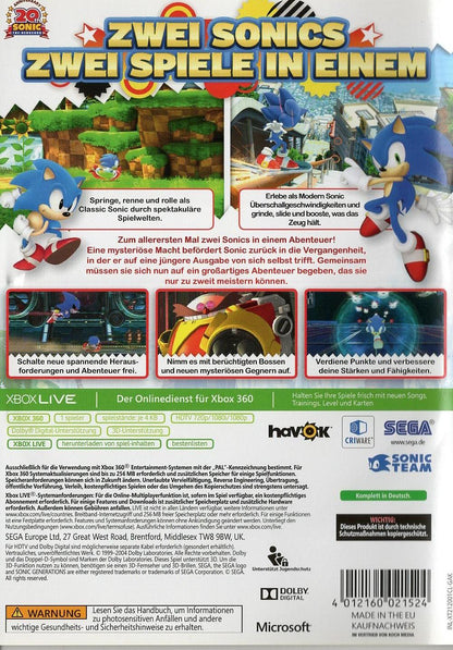 Sonic Generations - Xbox 360 Rückseite
