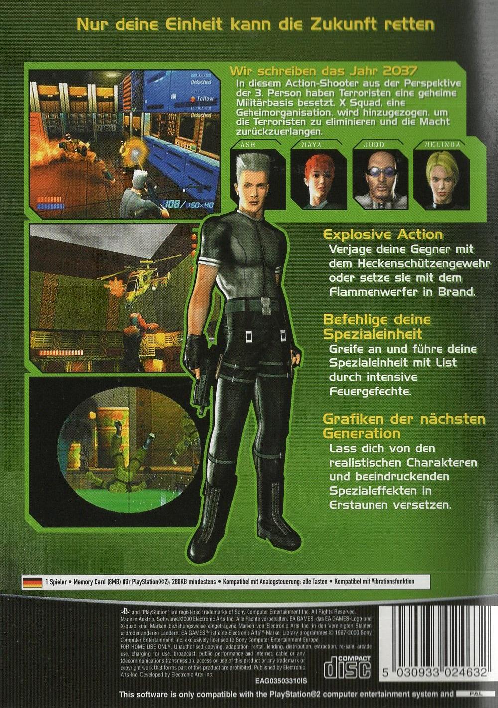 X Squad - PlayStation 2 Rückseite