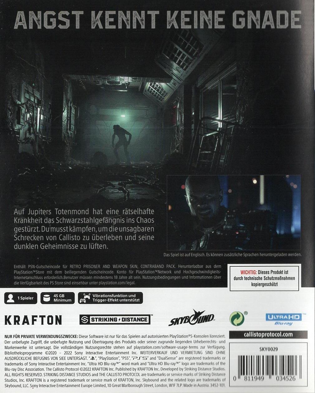 The Callisto Protocol - PlayStation 5 Rückseite