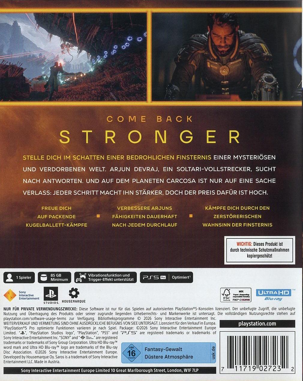 Saros - PlayStation 5 Rückseite