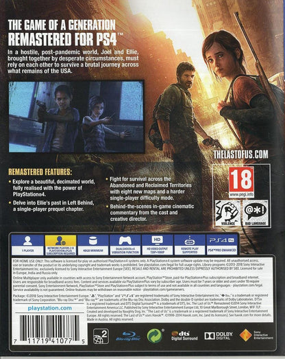 The Last of Us Remastered - PlayStation 4 Rückseite