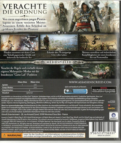Assassin's Creed IV: Black Flag - Xbox One Rückseite