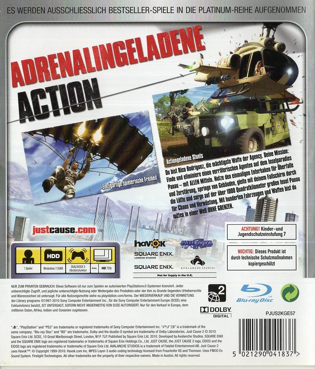 Just Cause 2 - PlayStation 3 Rückseite