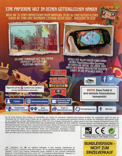 Tearaway - PlayStation Vita Rückseite