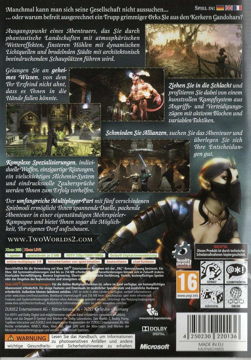 Two Worlds II - Xbox 360 Rückseite