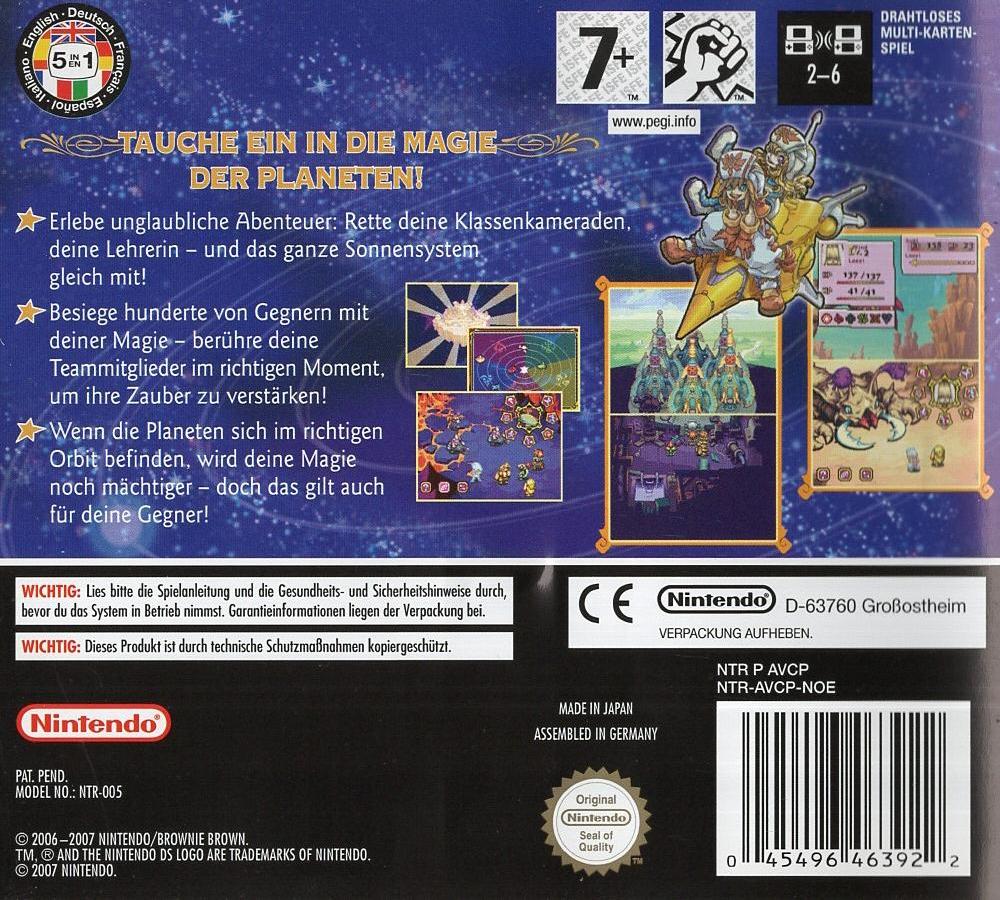 Magical Starsign - Nintendo DS Rückseite