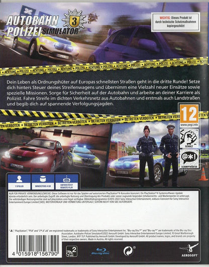 Autobahn-Polizei Simulator 3 - PlayStation 4 Rückseite