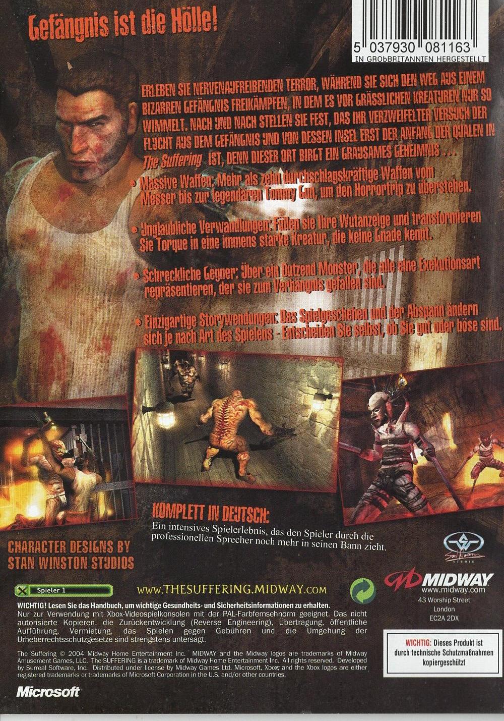 The Suffering - Xbox Rückseite