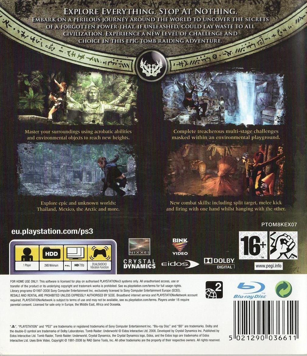 Tomb Raider: Underworld - PlayStation 3 Rückseite