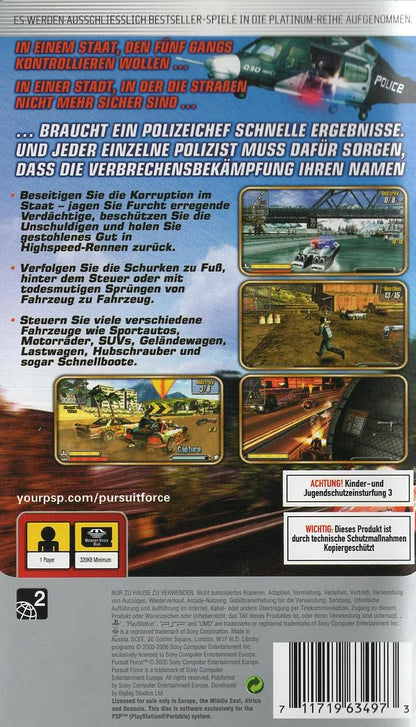 Pursuit Force - PlayStation Portable Rückseite