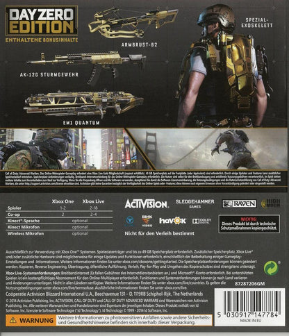 Call of Duty: Advanced Warfare - Day Zero Edition - Xbox One Rückseite