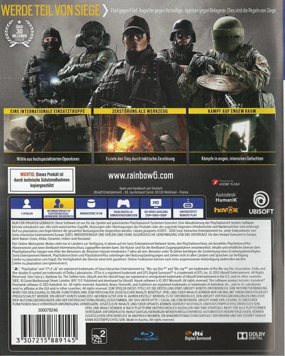 Tom Clancy's Rainbow Six Siege - PlayStation 4 Rückseite