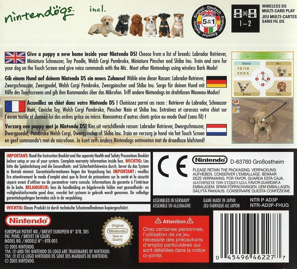 Nintendogs: Labrador & Friends - Nintendo DS Rückseite