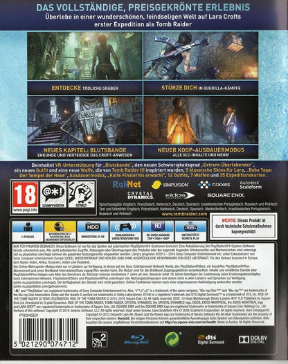 Rise of the Tomb Raider: 20-jähriges Jubiläum - PlayStation 4 Rückseite