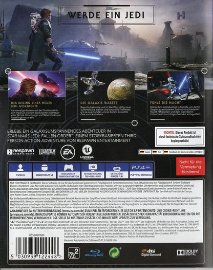 Star Wars Jedi: Fallen Order - PlayStation 4 Rückseite