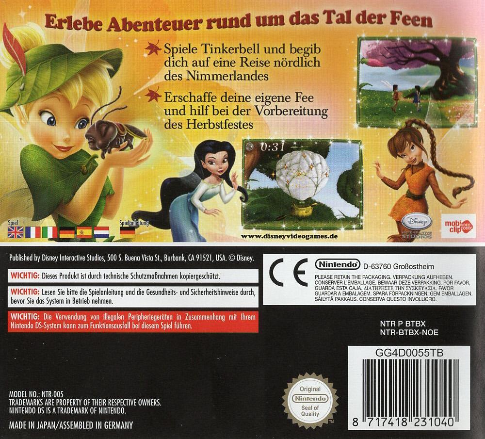 TinkerBell: Die Suche nach dem verlorenen Schatz - Nintendo DS Rückseite
