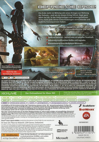 Mass Effect 3 - Xbox 360 Rückseite