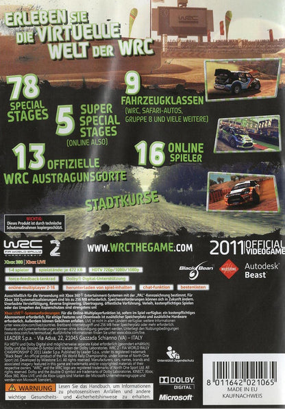WRC 2: FIA World Rally Championship - Xbox 360 Rückseite