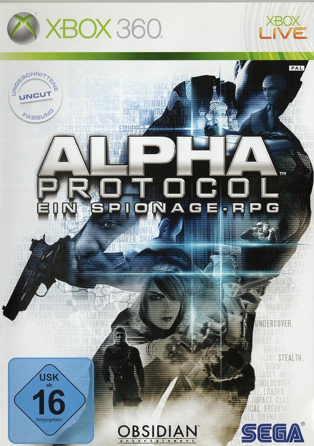 Alpha Protocol - Xbox 360 Vorderseite
