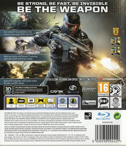 Crysis 2 - PlayStation 3 Rückseite
