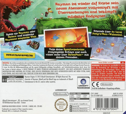 Rayman Origins - Nintendo 3DS Rückseite
