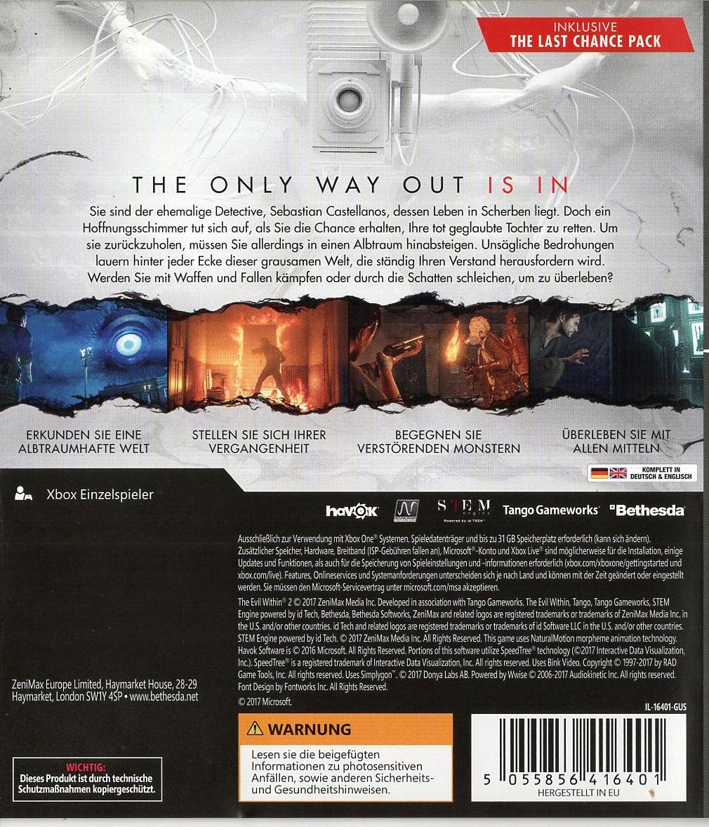 The Evil Within 2 - Xbox One Rückseite