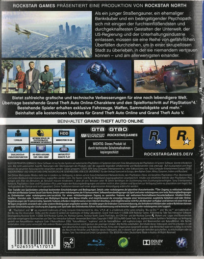 Grand Theft Auto V - PlayStation 4 Rückseite