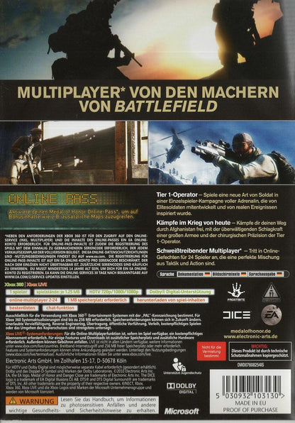 Medal of Honor - Xbox 360 Rückseite