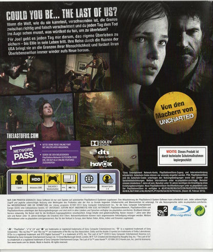 The Last of Us - PlayStation 3 Rückseite