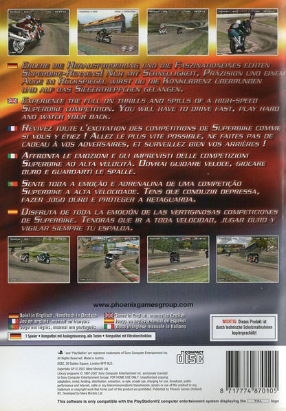 Superbike GP - PlayStation 2 Rückseite