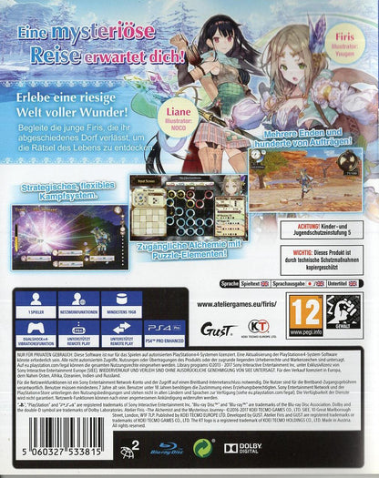 Atelier Firis: The Alchemist and the Mysterious Journey - PlayStation 4 Rückseite