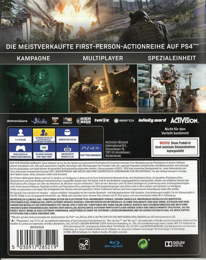 Call of Duty: Modern Warfare - PlayStation 4 Rückseite
