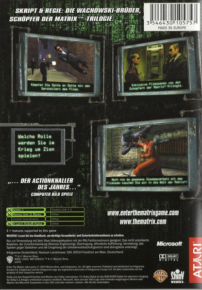 Enter the Matrix - Xbox Rückseite