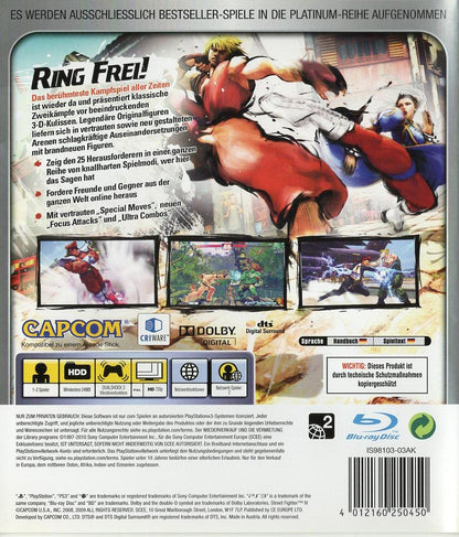 Street Fighter IV - PlayStation 3 Rückseite