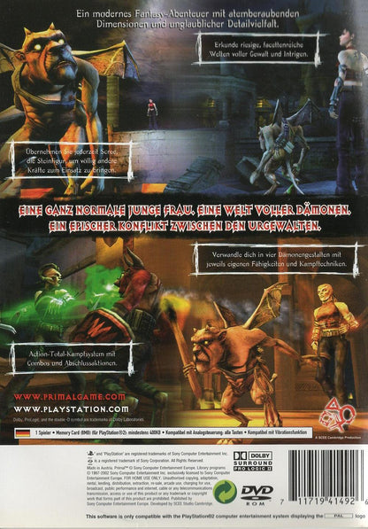 Primal - PlayStation 2 Rückseite