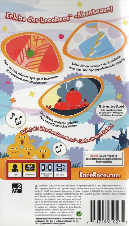 LocoRoco - PlayStation Portable Rückseite