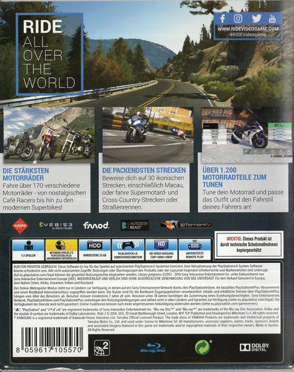 Ride 2 - PlayStation 4 Rückseite