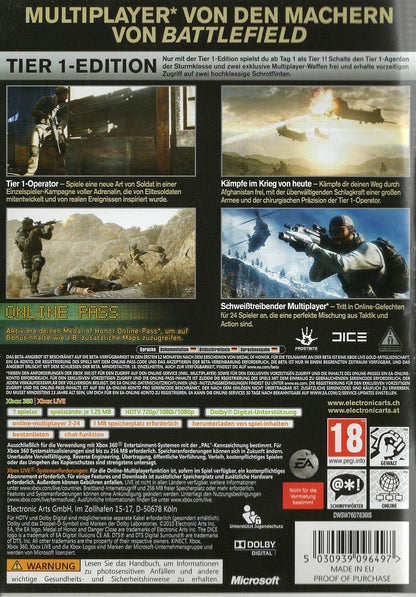 Medal of Honor Tier 1 Edition - Xbox 360 Rückseite