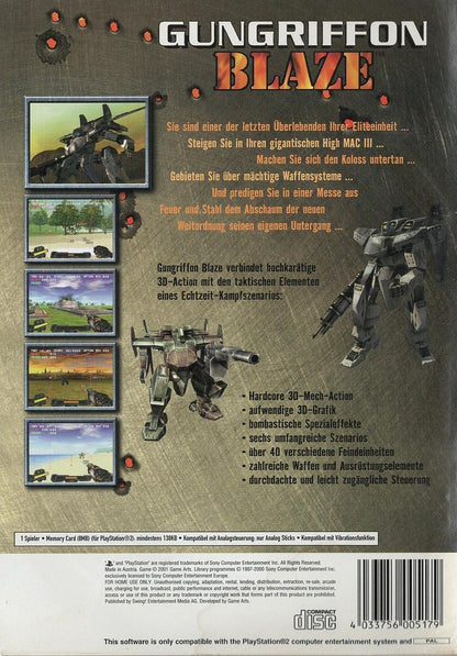 Gungriffon Blaze - PlayStation 2 Rückseite
