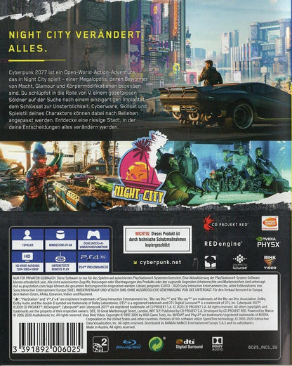 Cyberpunk 2077 - PlayStation 4 Rückseite